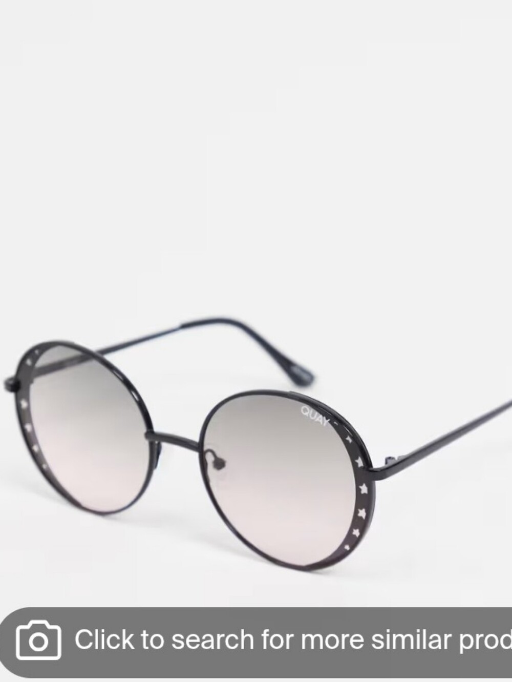 Quay "Seeing Stars" Round Sunglasses W Black Metal Frames